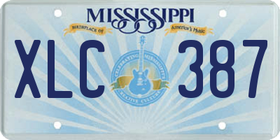 MS license plate XLC387