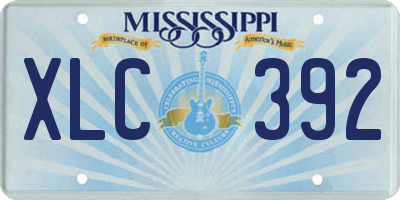MS license plate XLC392