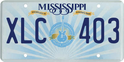 MS license plate XLC403