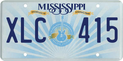 MS license plate XLC415