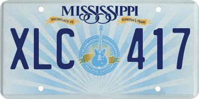 MS license plate XLC417