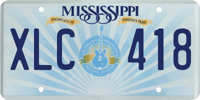 MS license plate XLC418