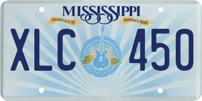 MS license plate XLC450