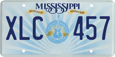MS license plate XLC457