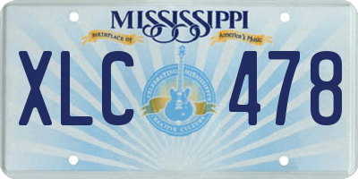 MS license plate XLC478