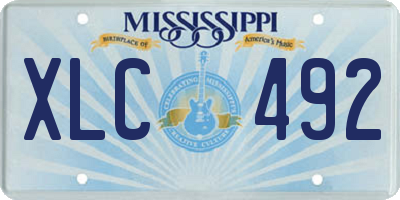 MS license plate XLC492