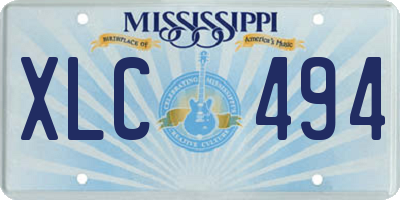 MS license plate XLC494