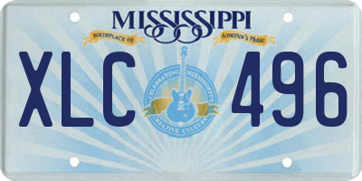 MS license plate XLC496