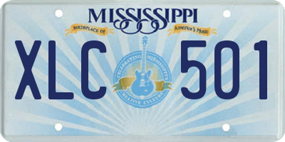 MS license plate XLC501