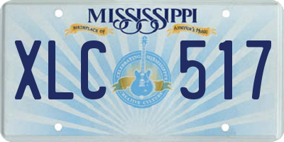 MS license plate XLC517