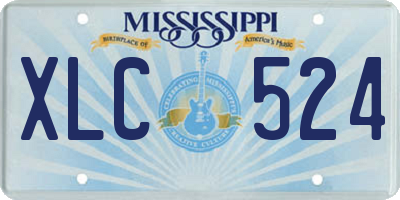 MS license plate XLC524