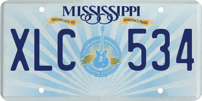 MS license plate XLC534