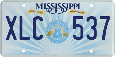 MS license plate XLC537