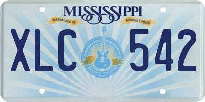 MS license plate XLC542