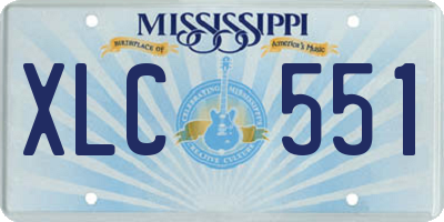 MS license plate XLC551