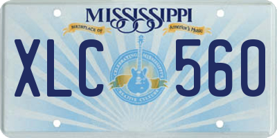 MS license plate XLC560