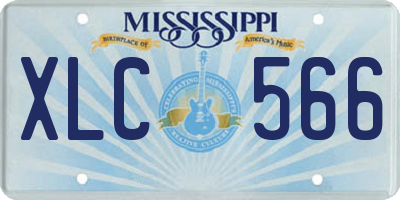 MS license plate XLC566