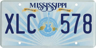 MS license plate XLC578