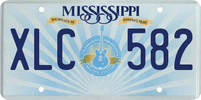 MS license plate XLC582