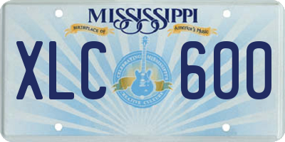 MS license plate XLC600