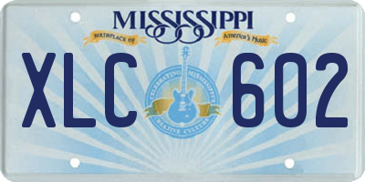 MS license plate XLC602