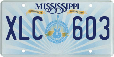 MS license plate XLC603