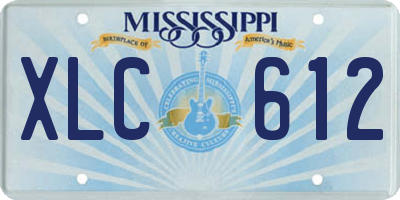 MS license plate XLC612