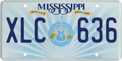 MS license plate XLC636