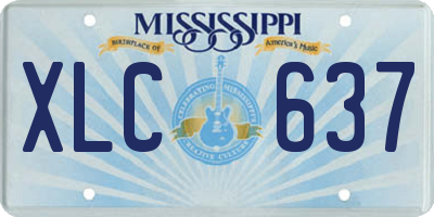 MS license plate XLC637