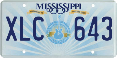 MS license plate XLC643
