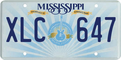 MS license plate XLC647