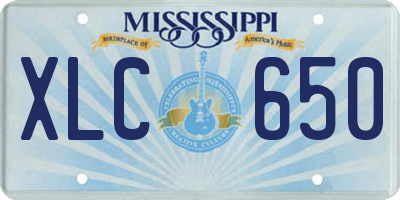 MS license plate XLC650