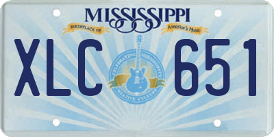 MS license plate XLC651