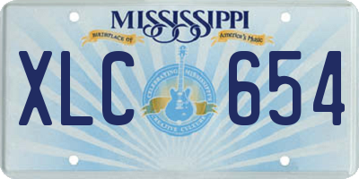 MS license plate XLC654