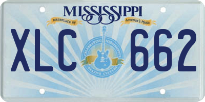 MS license plate XLC662