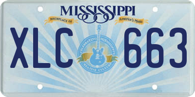 MS license plate XLC663