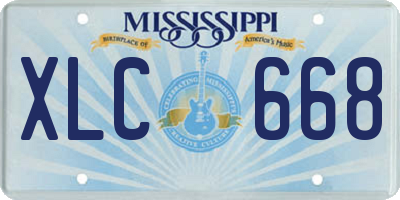 MS license plate XLC668