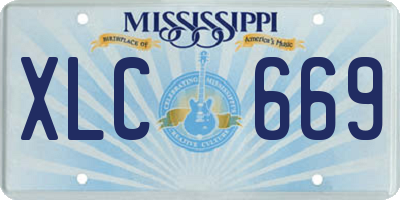 MS license plate XLC669
