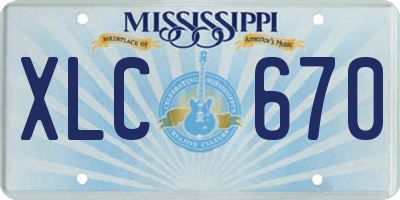 MS license plate XLC670