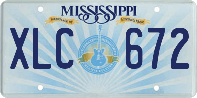 MS license plate XLC672