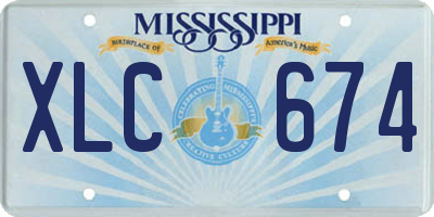 MS license plate XLC674