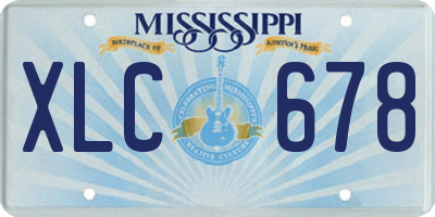 MS license plate XLC678