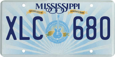 MS license plate XLC680