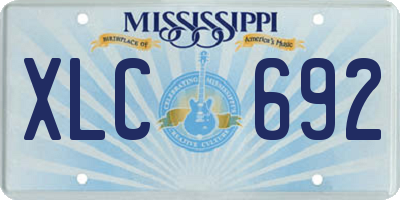 MS license plate XLC692