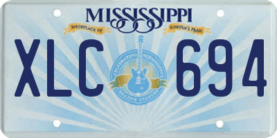 MS license plate XLC694