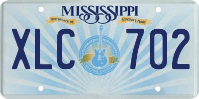 MS license plate XLC702