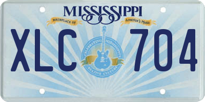 MS license plate XLC704
