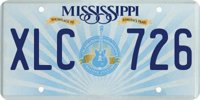 MS license plate XLC726