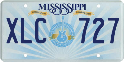 MS license plate XLC727