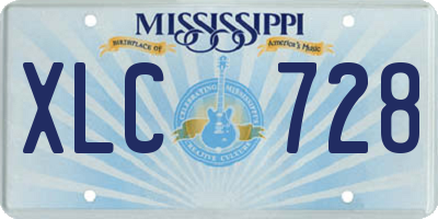 MS license plate XLC728